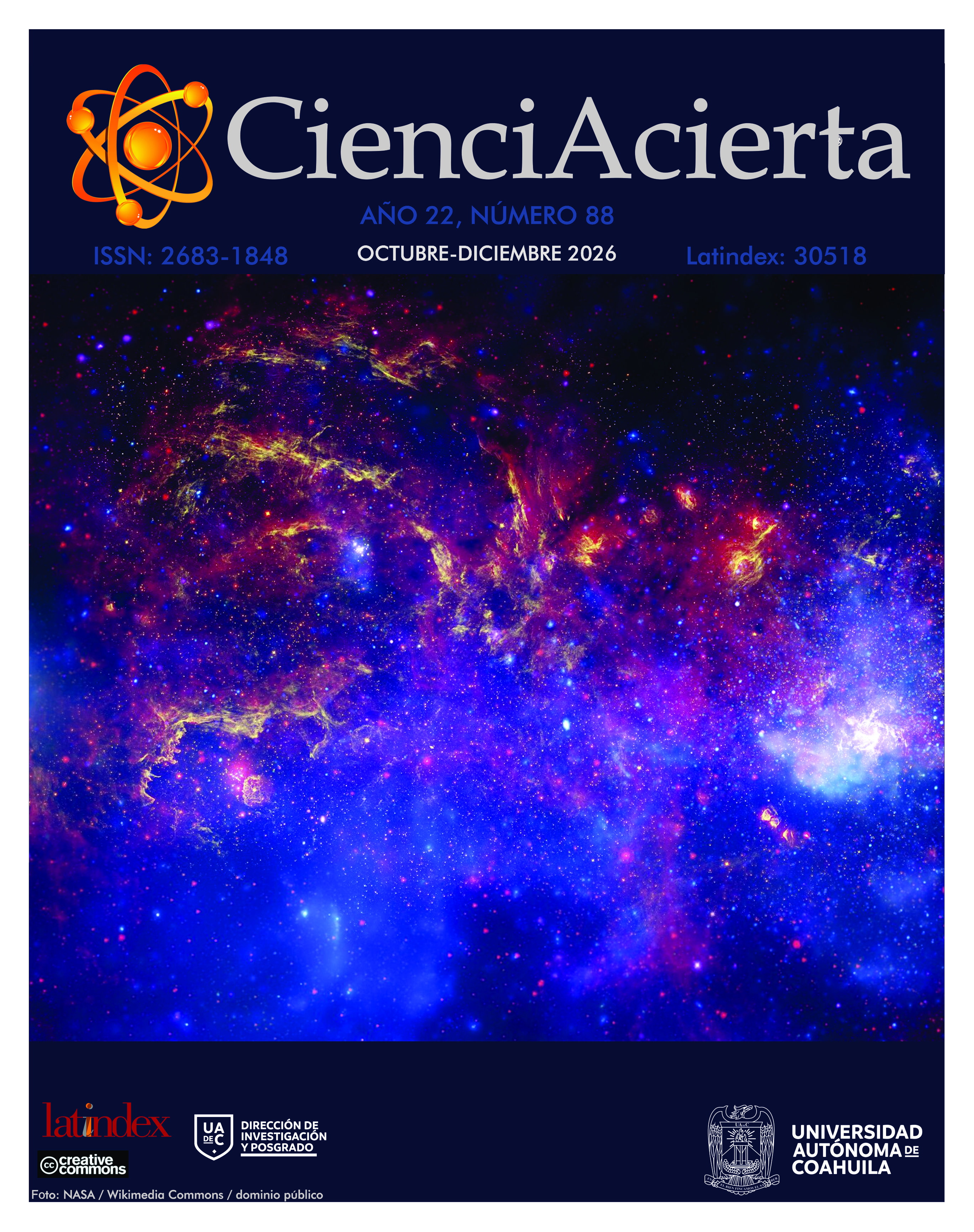 La imagen muestra la Vía Láctea en rayos X, capturada por el Observatorio de Rayos X Chandra de la NASA. Esta imagen compuesta destaca la actividad energética en el centro galáctico y permite estudiar la estructura y fenómenos astrofísicos en nuestra galaxia. La imagen está disponible en dominio público a través de Wikimedia Commons, facilitando su uso libre para fines educativos y científicos. Más información en: https://commons.wikimedia.org/wiki/File:Milky_Way_Galaxy_in_X-rays_-_NASA_-_ESA_-_CXC_-_STScI_-_JPL-Caltech_-_UMass_-_JHU_-_STScI