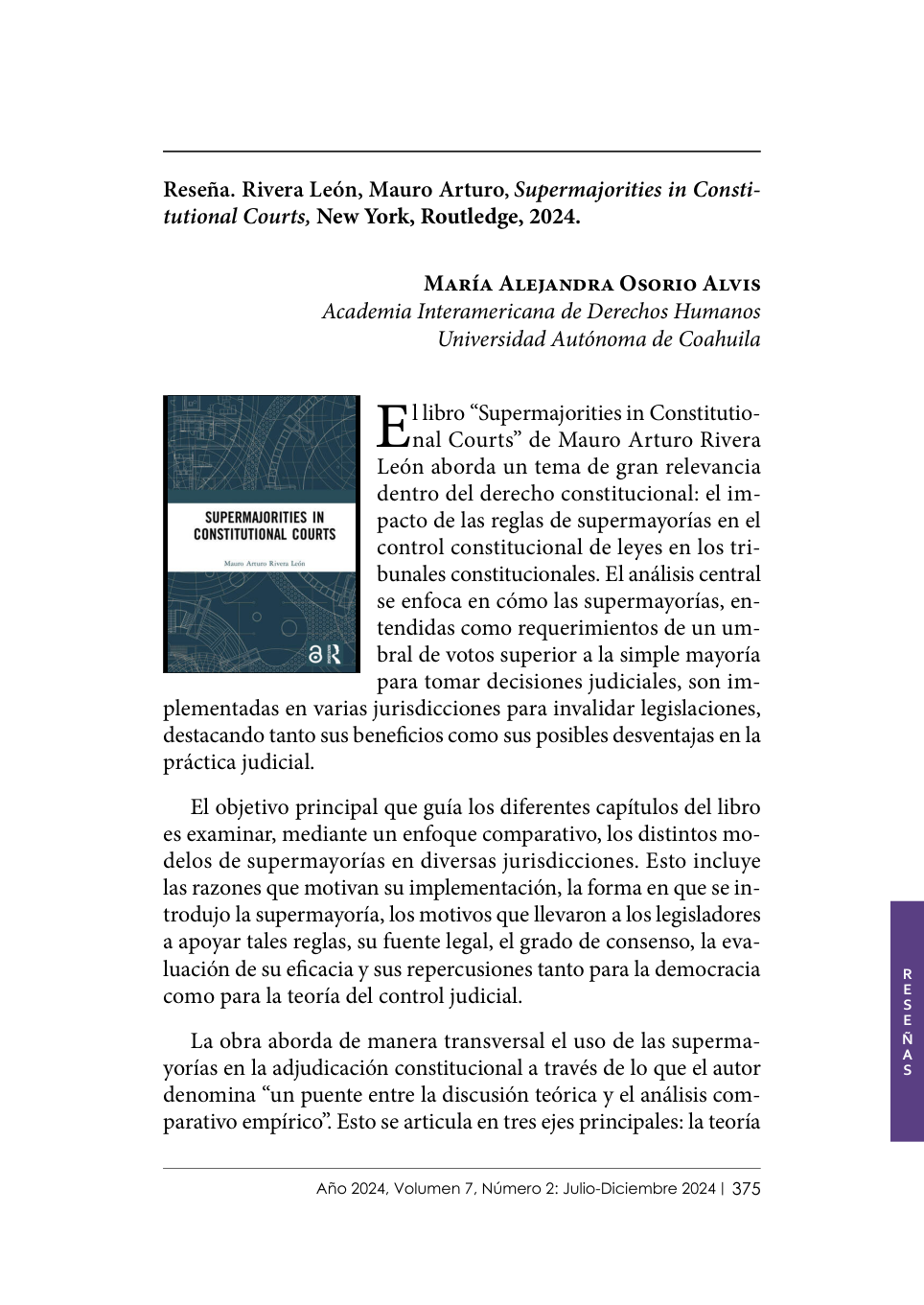 Portada reseña