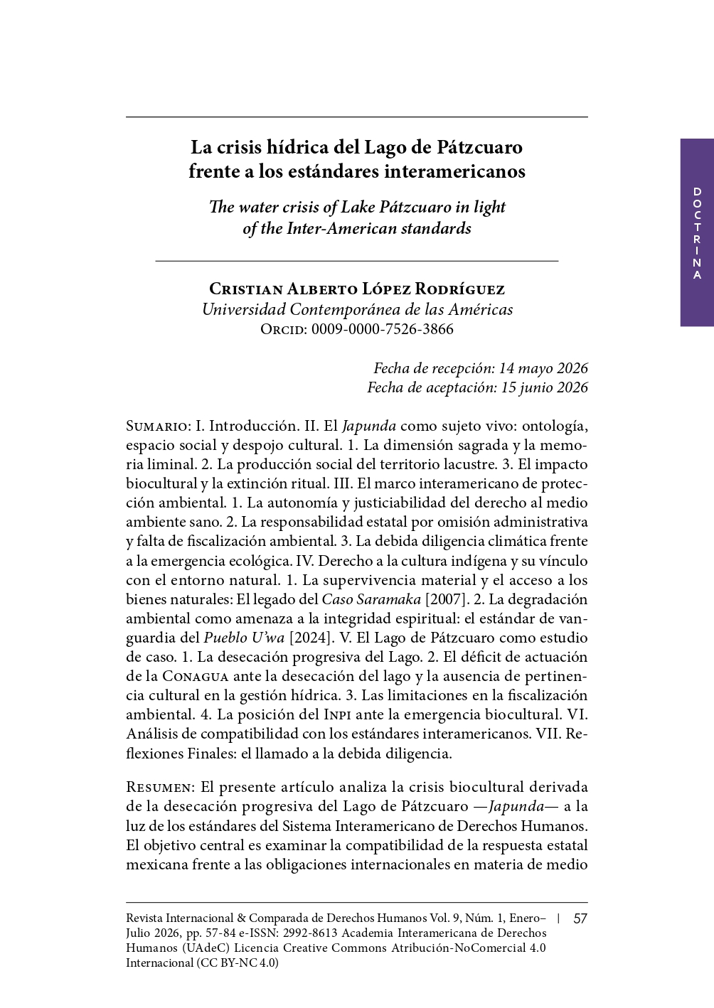 Article cover page