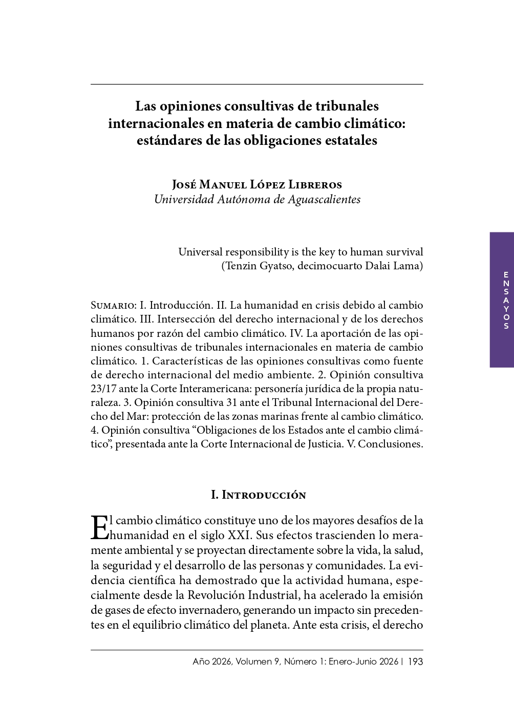 Article cover page